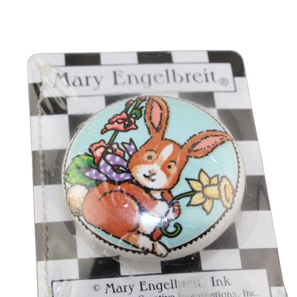 Mary Engelbreit Bunny with flowers Ceramic Drawer Pull Cabinet Knob - Picture 9 of 17